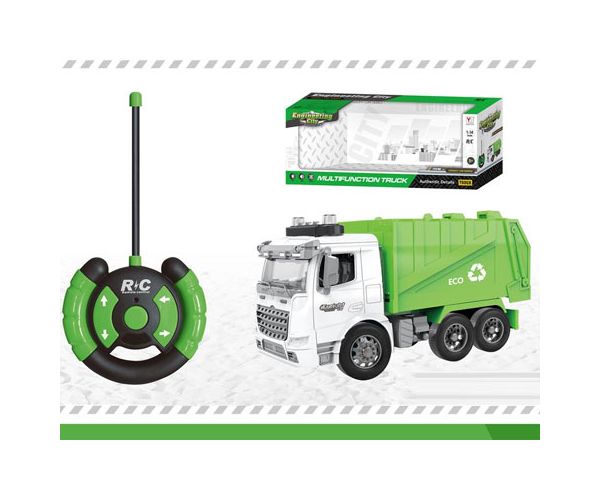 RC mașină de gunoi cu telecomandă și lumini 1/14