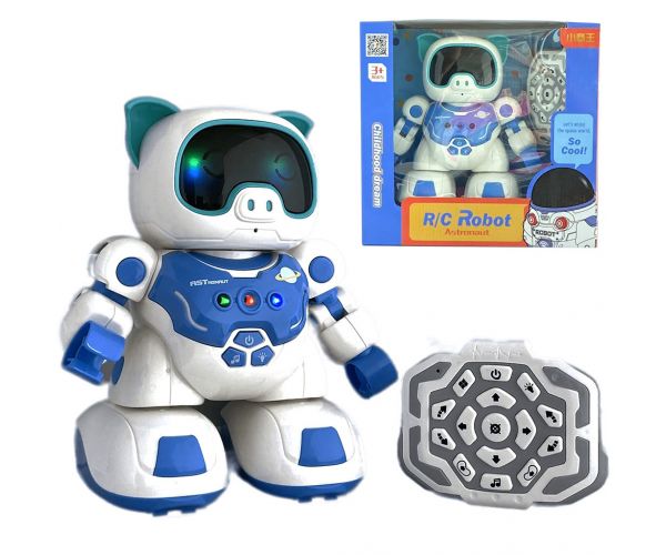 RC robot interactiv dansator porc cu telecomandă și cu efecte de lumina si sunet 20cm