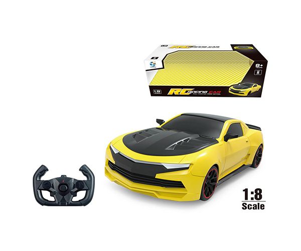 RC XXL Chevrolet Camaro cu telecomandă galben-negru mașină de sport scara 1:8