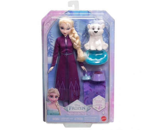 Regatul de Gheață: Set de figurine de joacă Elsa și ursulețul polar mic - Mattel