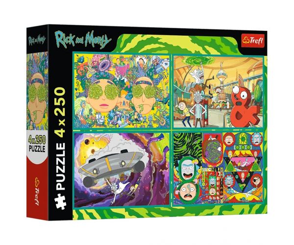 Rick și Morty Aventuri Nebune puzzle 4x250 piese - Trefl