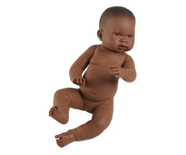 Afroamerikai lány csecsemő baba 45cm