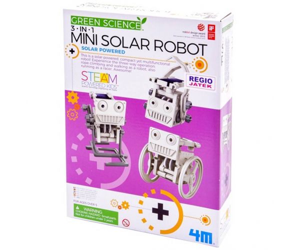Robot solar 3 în 1 - Mișcare cu energie solară, joc științific