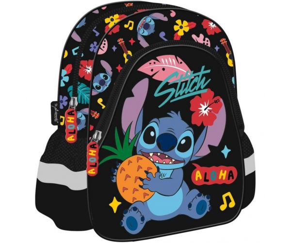 Rucsac pentru grădiniță Disney Stitch Aloha, de culoare neagră, 29x22x9 cm
