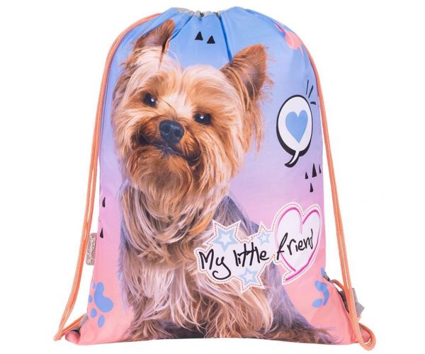 Sac de sport St.Right Grey Yorkie, 43x32cm