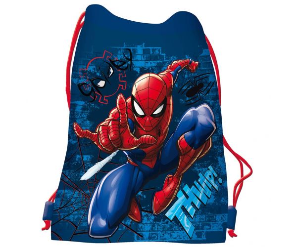 Sacul sport albastru Spider-Man, 33x44cm