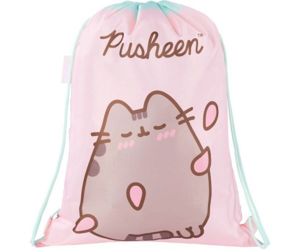 Săculeț sport roz Pusheen, dimensiune 34x43 cm
