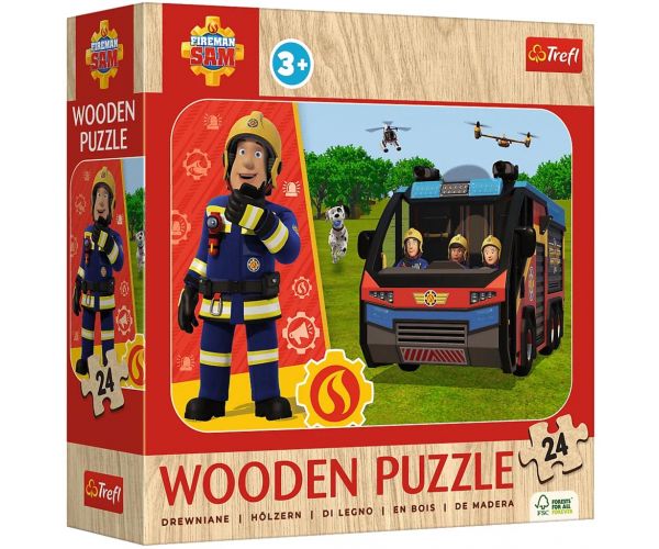 Sam pompierul puzzle din lemn, 24 piese - Trefl