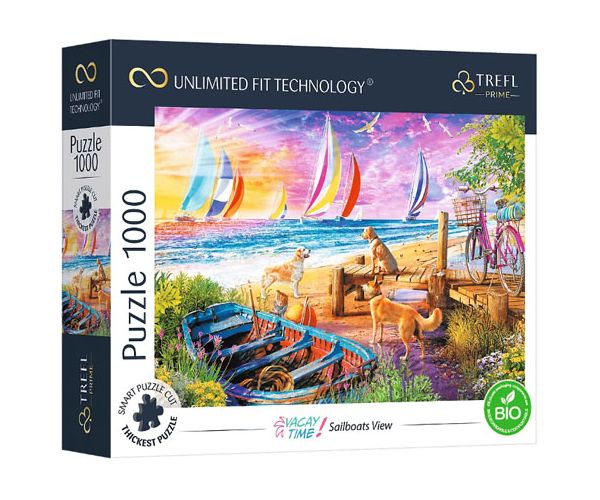 Sailboats View pe apă 1000 bucăți puzzle - Trefl