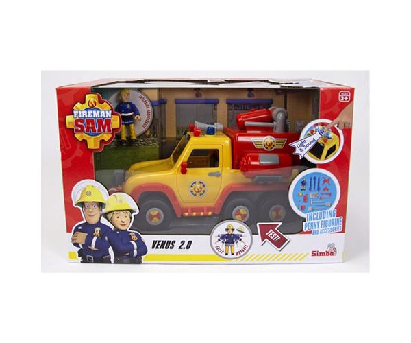 Sam Fireman: Venus 2.0 mașină de pompieri cu sunete și lumini set de joacă - Simba Toys