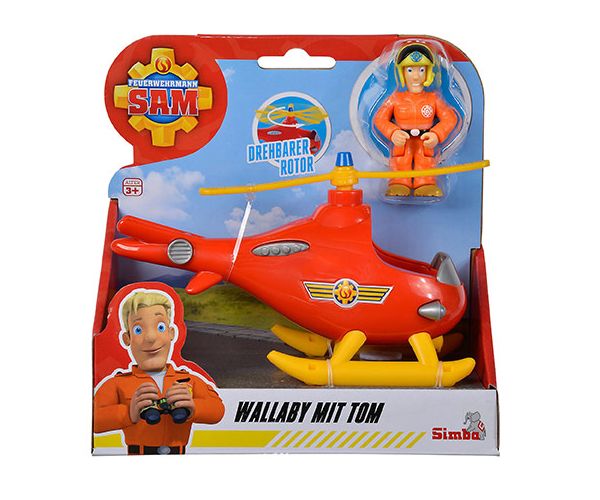 Sam Fireman - Wallaby elicopter și Tom figurină - Simba Toys