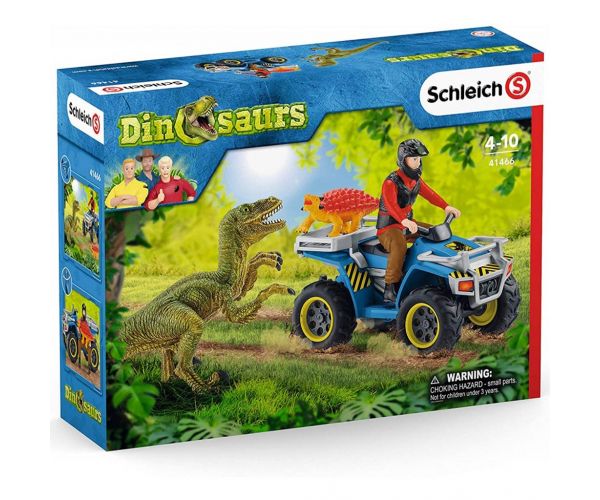 Schleich: Evadare cu quad-ul de Velociraptor set (41466)