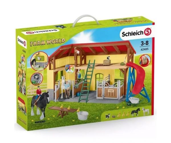 Schleich Farm World – Set de joacă grajd pentru cai (42485)