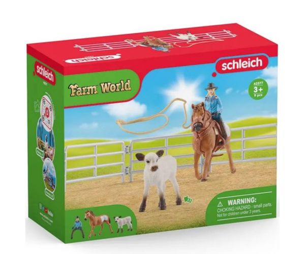 Schleich: Farm World - Lasszóverseny cowgirllel játékszett (42577)