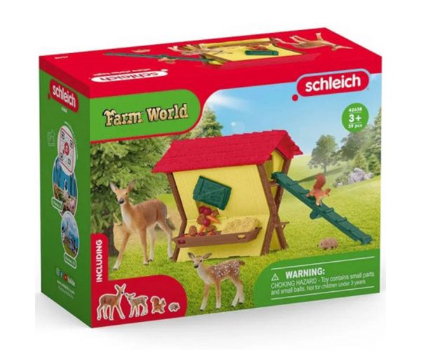 Schleich: Farm World - Set de joacă cu hrănitoare pentru animale sălbatice (42658)