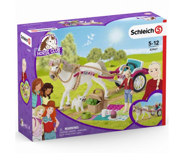 Schleich: Horse Club - Set de joacă cu trăsură pentru spectacol ecvestru și picnic (42467)