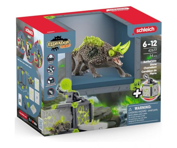 Schleich: Set peșteră de luptă cu cameleon de piatră (42677)