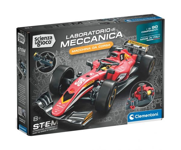 Science & Play: Mașină de curse asamblabilă Speed Racer roșie - Clementoni