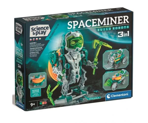 Science & Play: Robot minier spațial 3 în 1 de construit - Clementoni