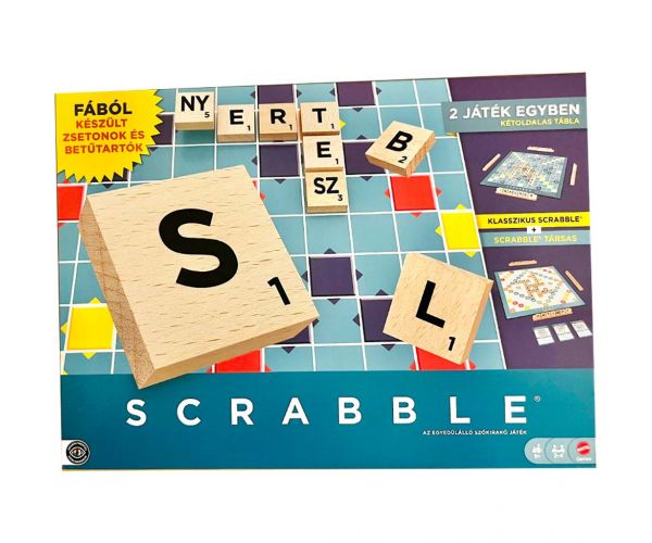 Scrabble Original din lemn și Joc 2în1 - Mattel