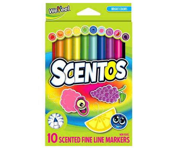Scentos illatos élénk színű vékony filctoll 10db-os