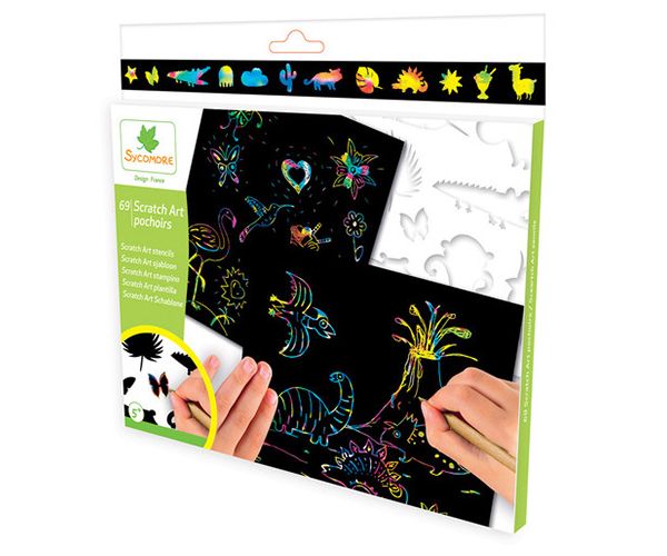 Scratch Art set cu șabloane 5 foi