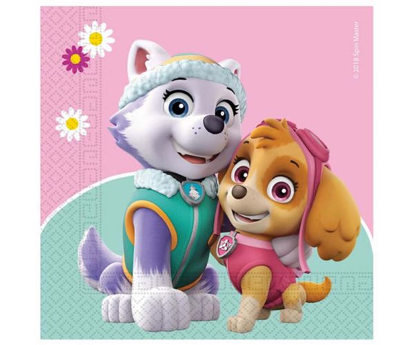 Șervețel de hârtie Patrula Cățelușilor – 2 straturi, 33x33 cm, set de 20 bucăți