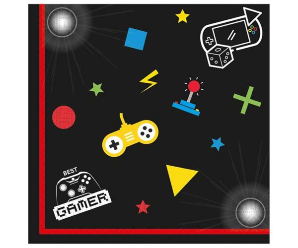 Șervețele de hârtie cu model de gamer, pachet de 20 bucăți