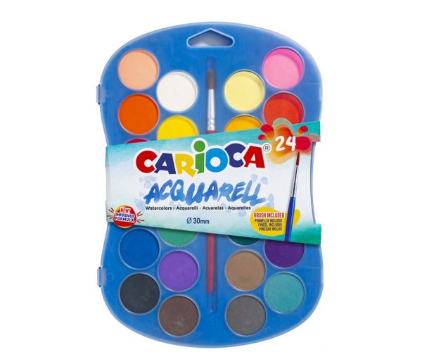 Set acuarele 24 culori 30mm - Carioca