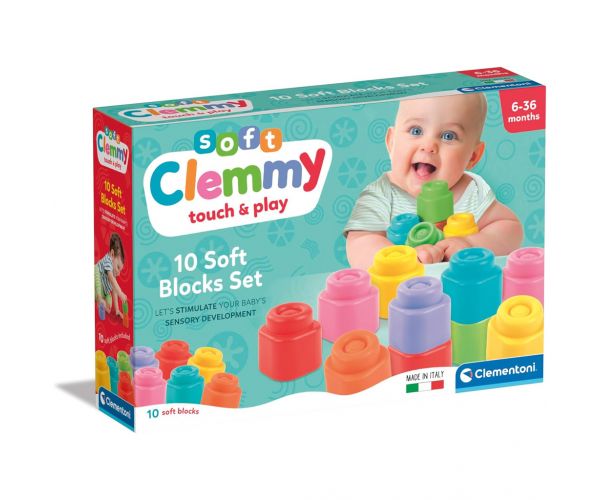 Set de 10 cuburi moi de construcție Clemmy - Clementoni
