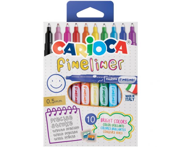 Set de 10 finelinere cu vârf de 0,5 mm - Carioca