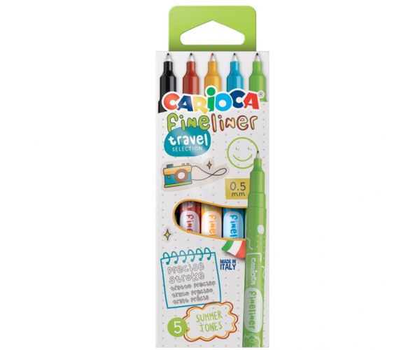 Set de 5 finelinere Travel Selection, 0,5 mm - Carioca
