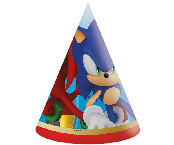 Set de 6 pălării de petrecere Sonic