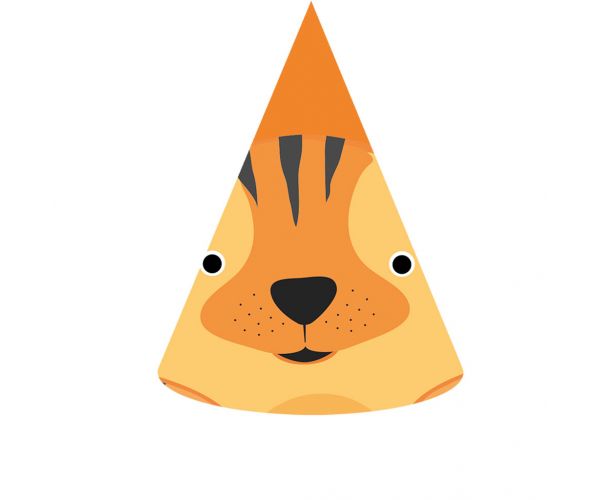 Tigris mintás party kalap 6db-os szett