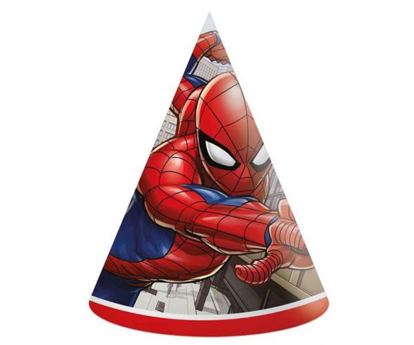 Set de 6 pălării de petrecere din hârtie cu Spider-Man