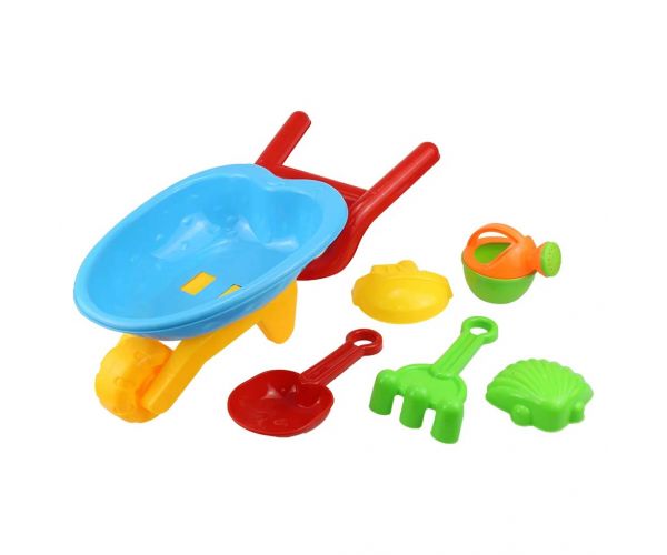 Set de 6 piese pentru nisip cu roabă - Woodyland