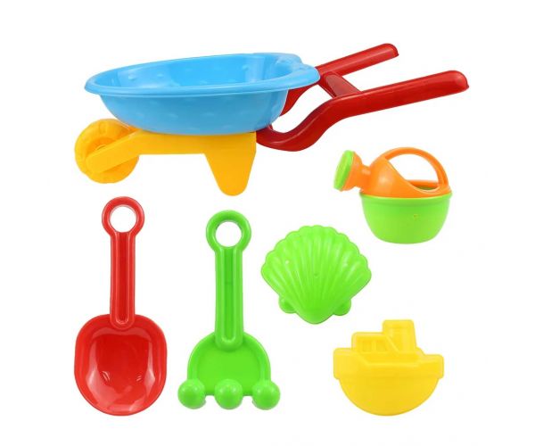 Set de 6 piese pentru nisip cu roabă - Woodyland