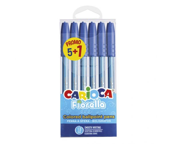 Set de 6 pixuri Fiorella, culoare albastră - Carioca