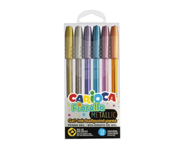 Set de 6 stilouri cu gel metalic Fiorella - Carioca