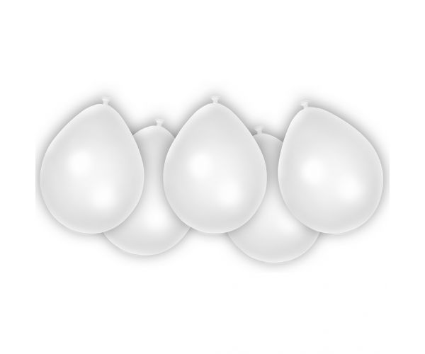 Set de 8 baloane albe din latex