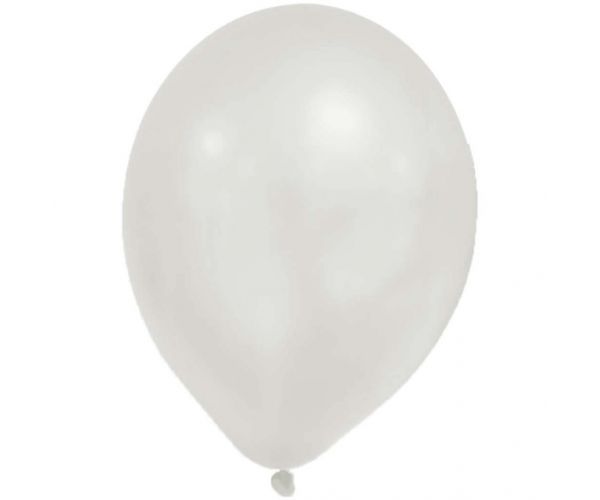 Set de 8 baloane albe pastel metalice