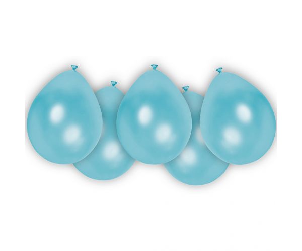 Set de 8 baloane din latex albastru deschis