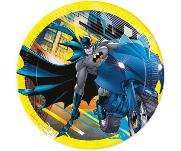 Set de 8 farfurii de hârtie Batman galben-negru