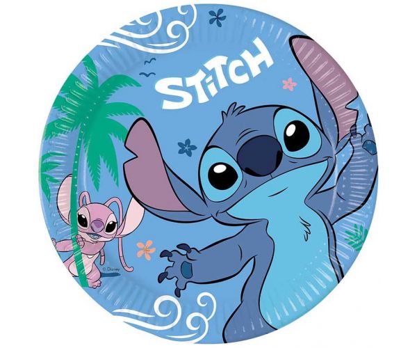 Set de 8 farfurii de hârtie Disney+Stitch, 23 cm