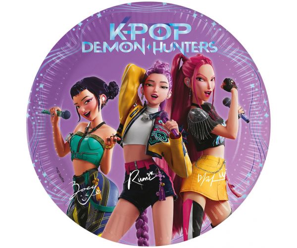 Set de 8 farfurii de hârtie K-Pop Vânători de demoni, 20 cm