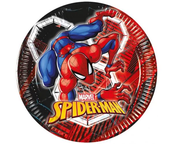 Set de 8 farfurii de hârtie Spider-Man, 20 cm