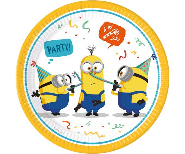 Set de 8 farfurii de hârtie cu tematică Minioni pentru petrecere