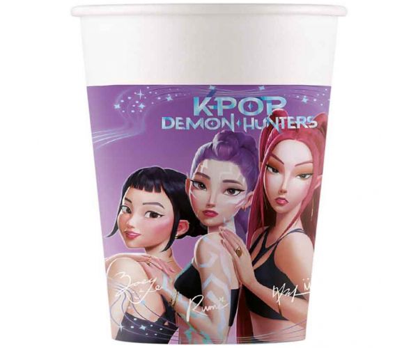 Set de 8 pahare de hârtie K-Pop Vânători de demoni, 200 ml