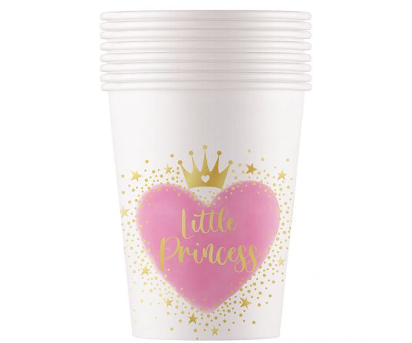 Set de 8 pahare de hârtie Little Princess 200ml