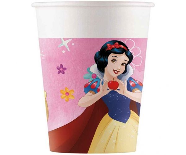Set de 8 pahare de hârtie cu Prințese Disney, 200ml